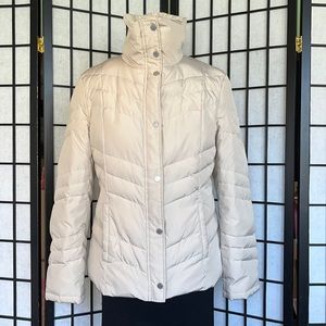 Kenneth Cole Reaction Taupe Quilted Down Jacket M